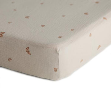 Mushie Extra Soft Muslin Crib Sheet, Rainbows